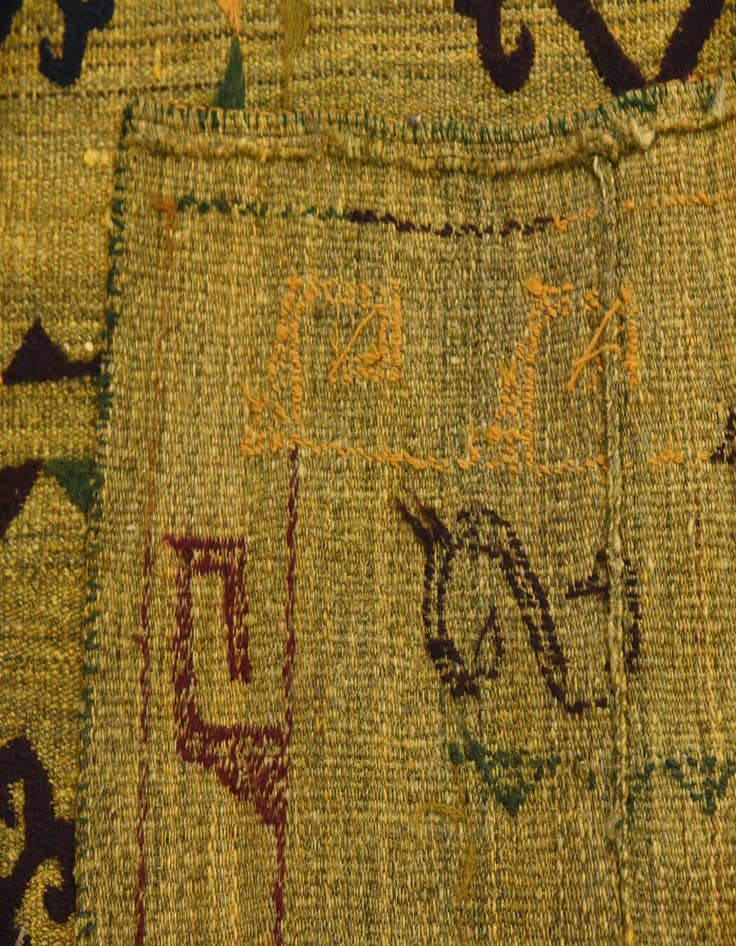 Detail image of  4' 7 x 6'  Hand Woven Kilim Suzani Wool Rug