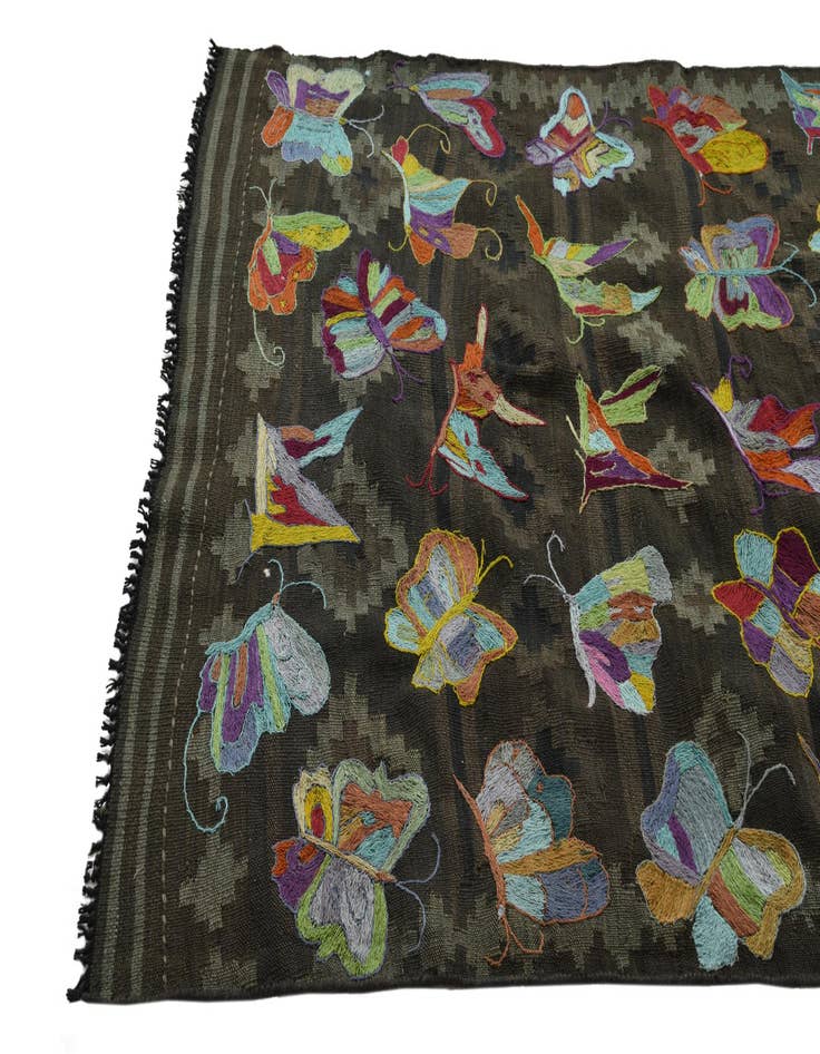 Detail image of  3' 11 x 6' 3  Hand Woven Kilim Suzani Wool Rug