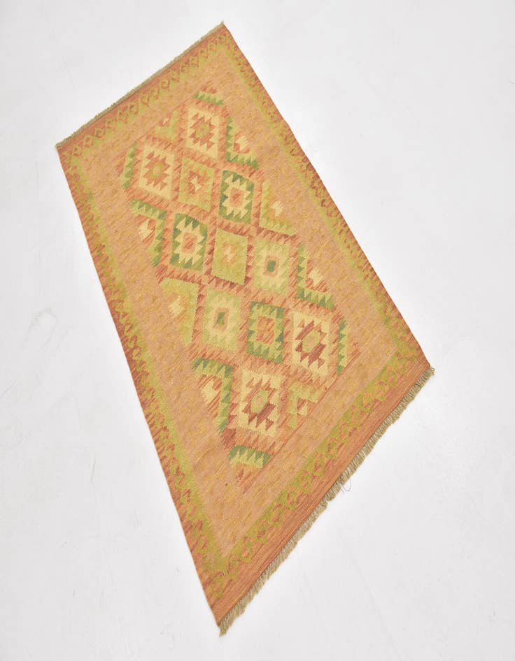 Detail image of  2' 7 x 4'  Hand Woven Kilim Waziri Wool Rug