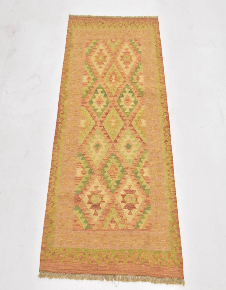 Detail image of  2' 7 x 4'  Hand Woven Kilim Waziri Wool Rug