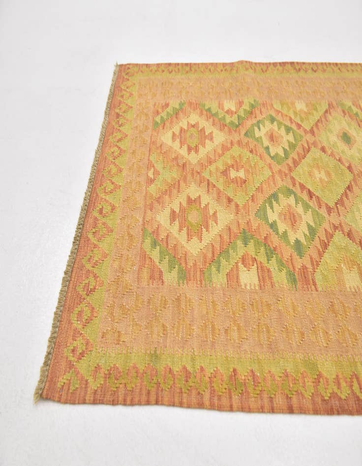 Detail image of  2' 7 x 4'  Hand Woven Kilim Waziri Wool Rug