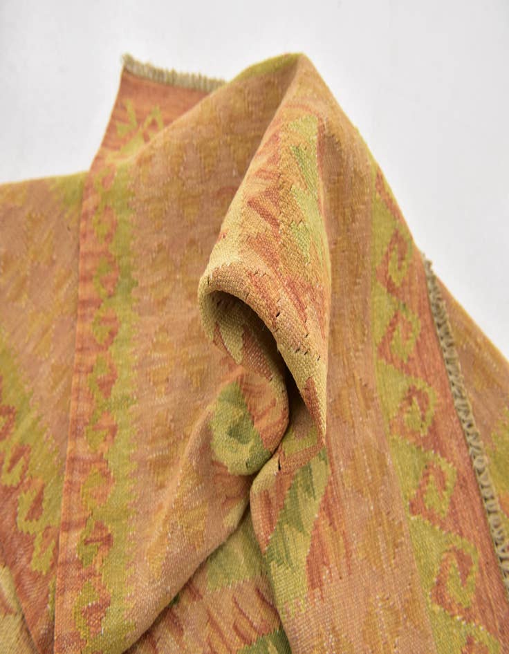 Detail image of  2' 7 x 4'  Hand Woven Kilim Waziri Wool Rug