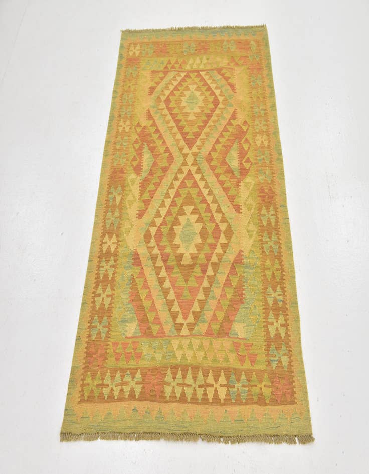 Detail image of  3' 2 x 5'  Hand Woven Kilim Waziri Wool Rug
