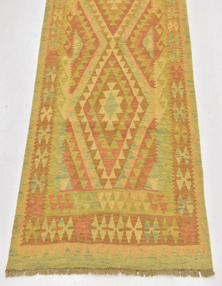 Detail image of  3' 2 x 5'  Hand Woven Kilim Waziri Wool Rug