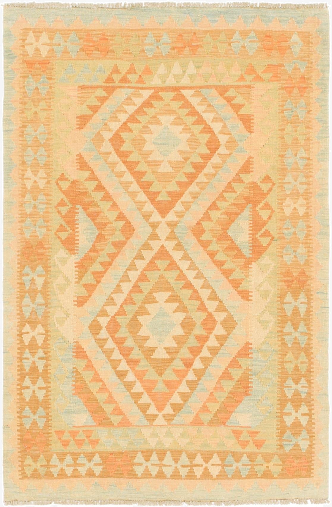  3' 2 x 5'  Hand Woven Kilim Waziri Wool Rug