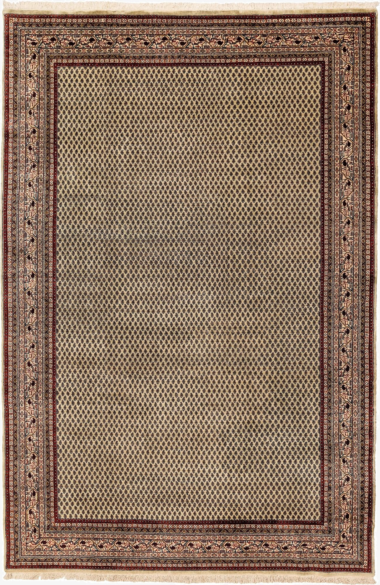  6' 5 x 9' 8  Hand Knotted Mir Oriental Wool Rug