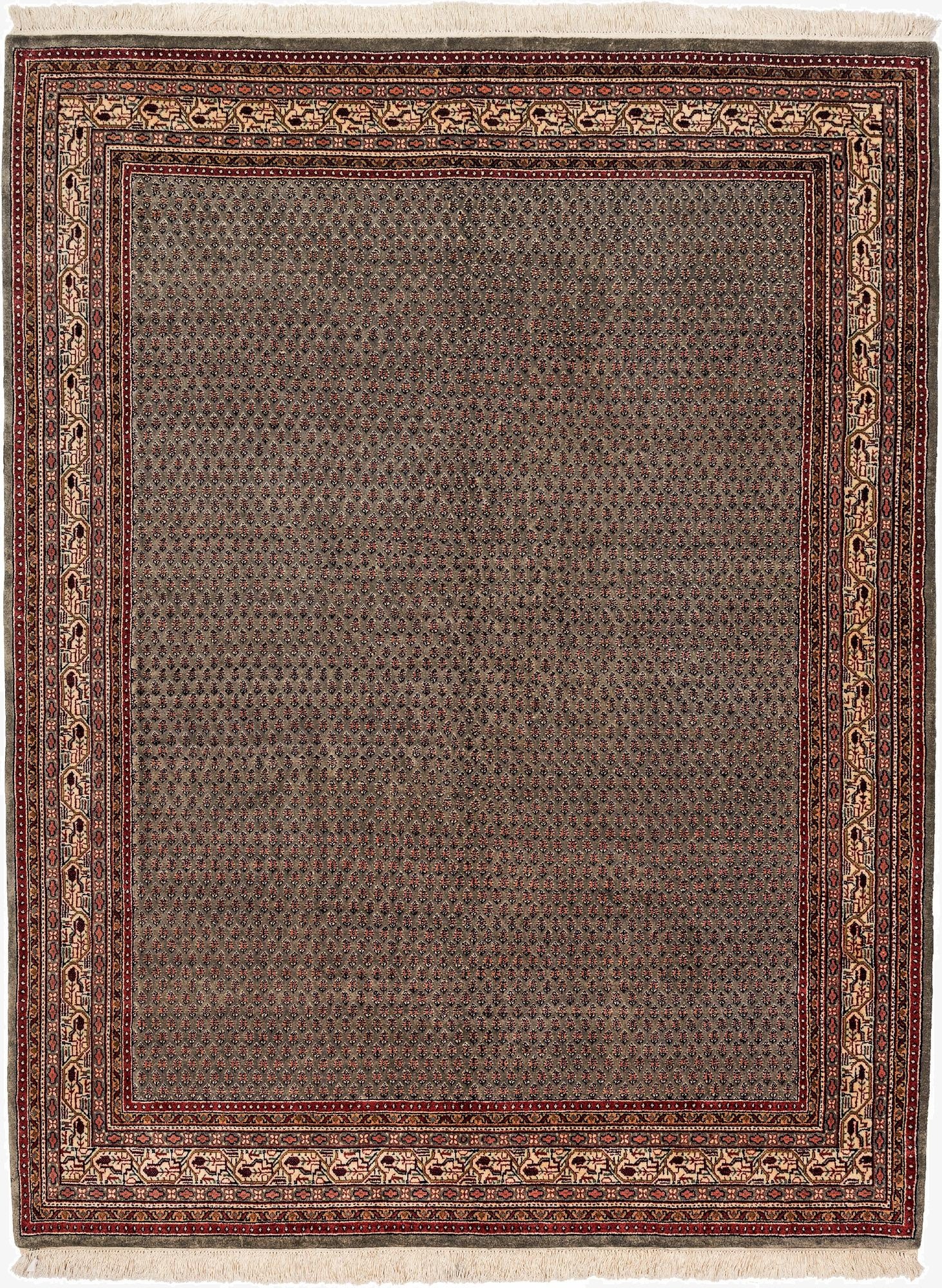  5' 10 x 7' 9  Hand Knotted Mir Wool Rug
