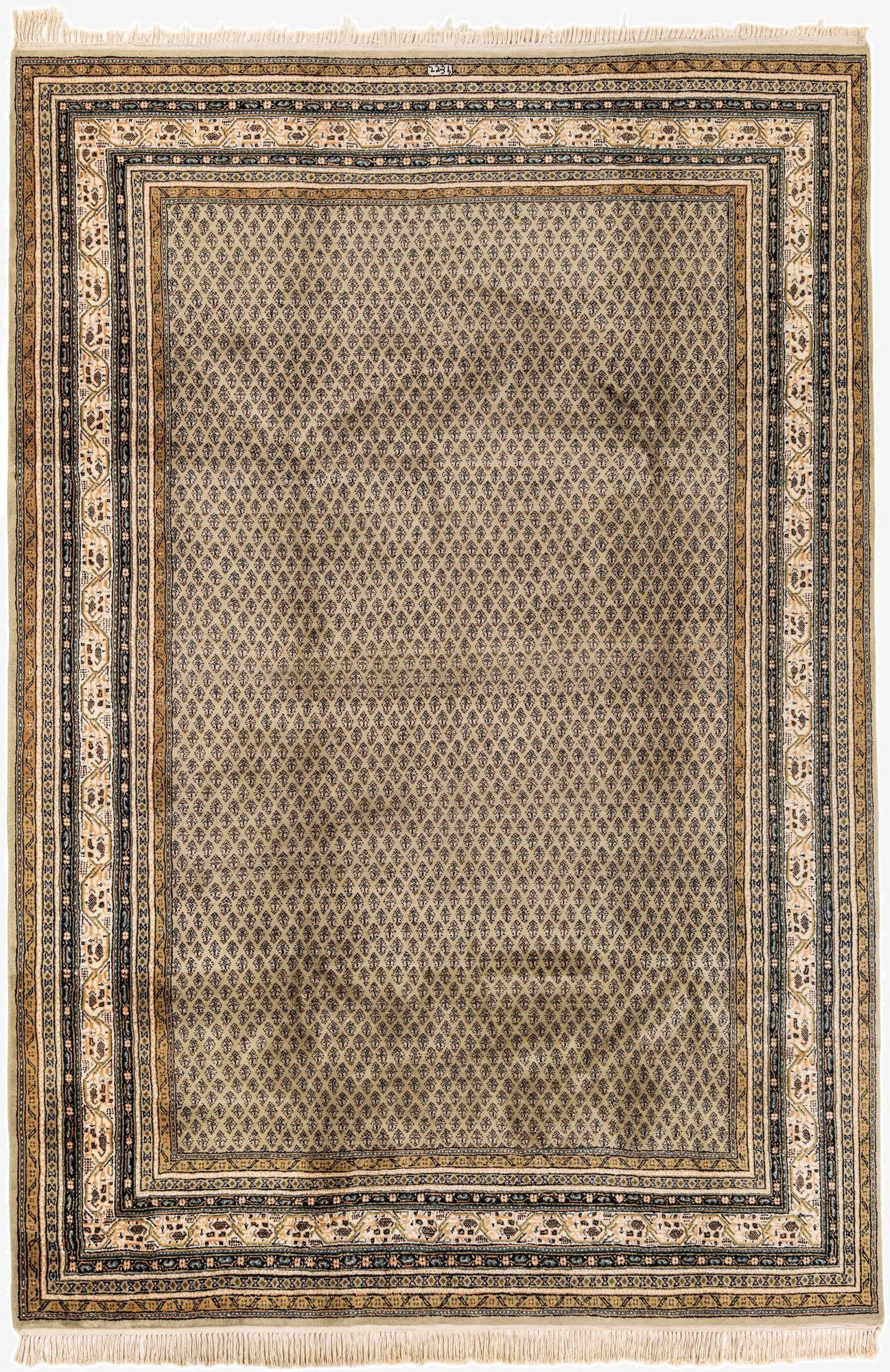  6' 7 x 9' 9  Hand Knotted Mir Wool Rug