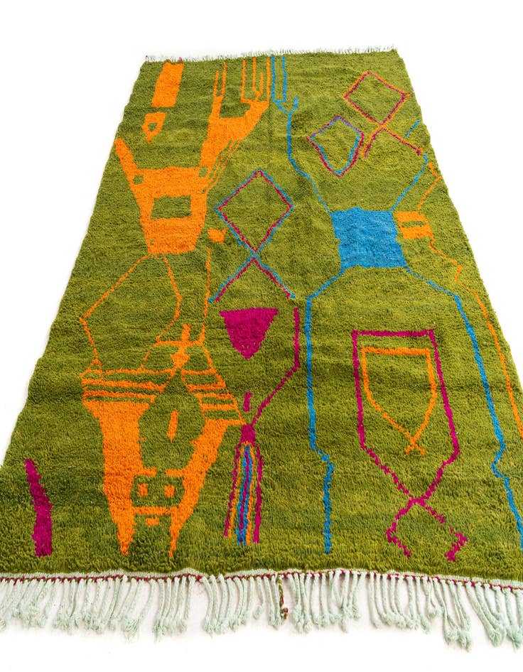 Detail image of  6' 10 x 9' 4  Hand Knotted Moroccan Wool Rug