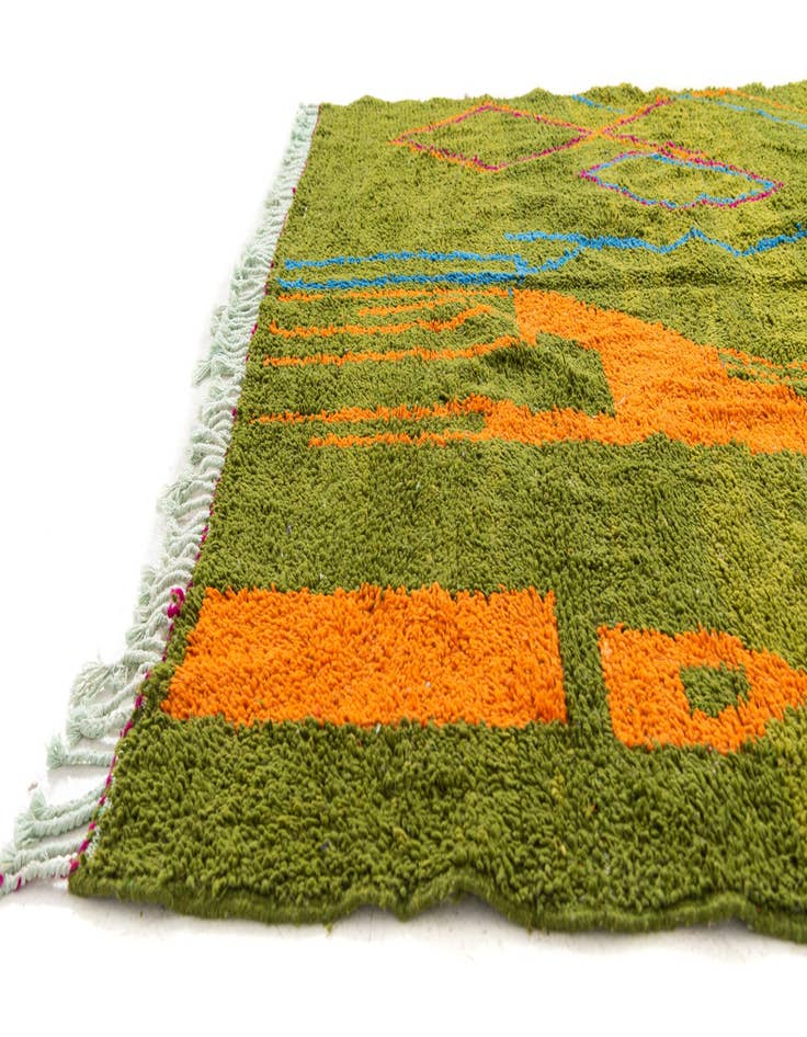 Detail image of  6' 10 x 9' 4  Hand Knotted Moroccan Wool Rug