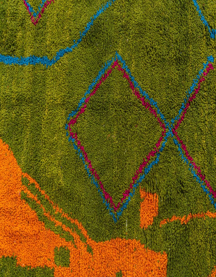 Detail image of  6' 10 x 9' 4  Hand Knotted Moroccan Wool Rug