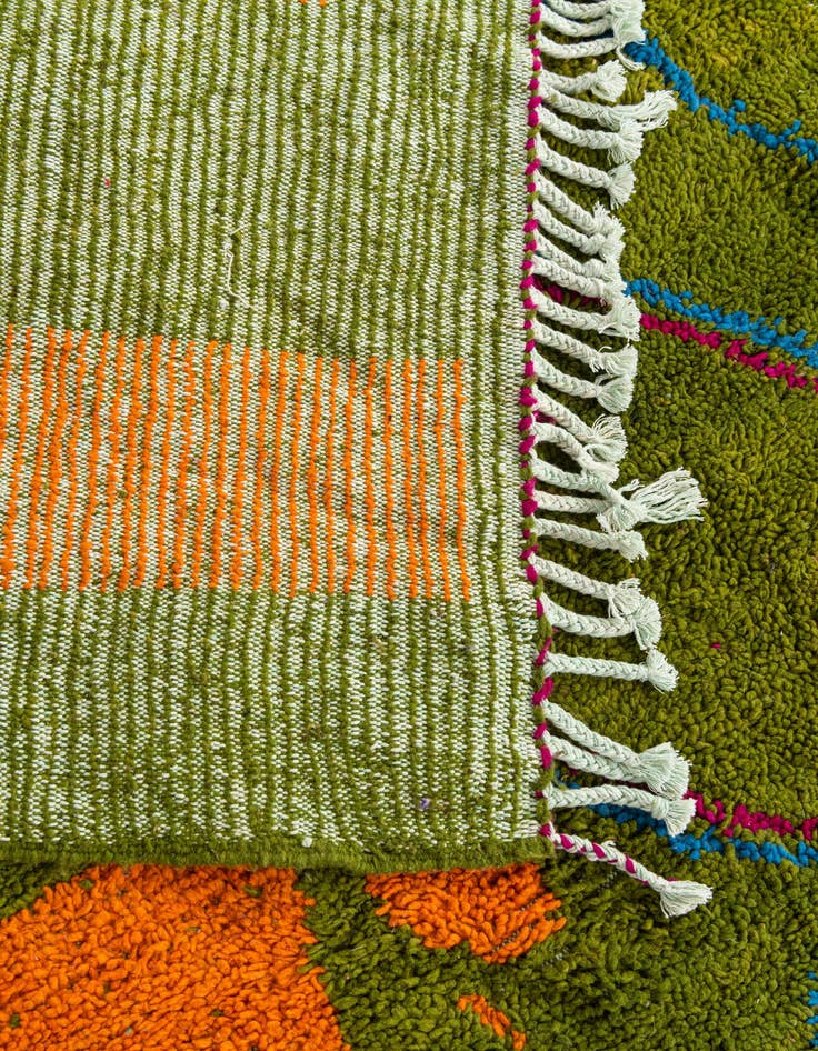Detail image of  6' 10 x 9' 4  Hand Knotted Moroccan Wool Rug