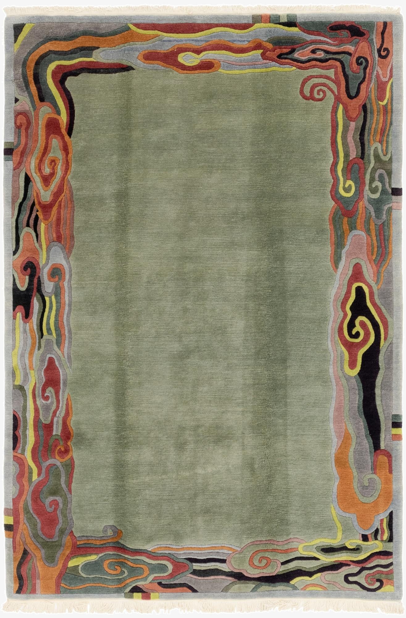  6' 8 x 9' 9  Hand Knotted Nepal Wool Rug