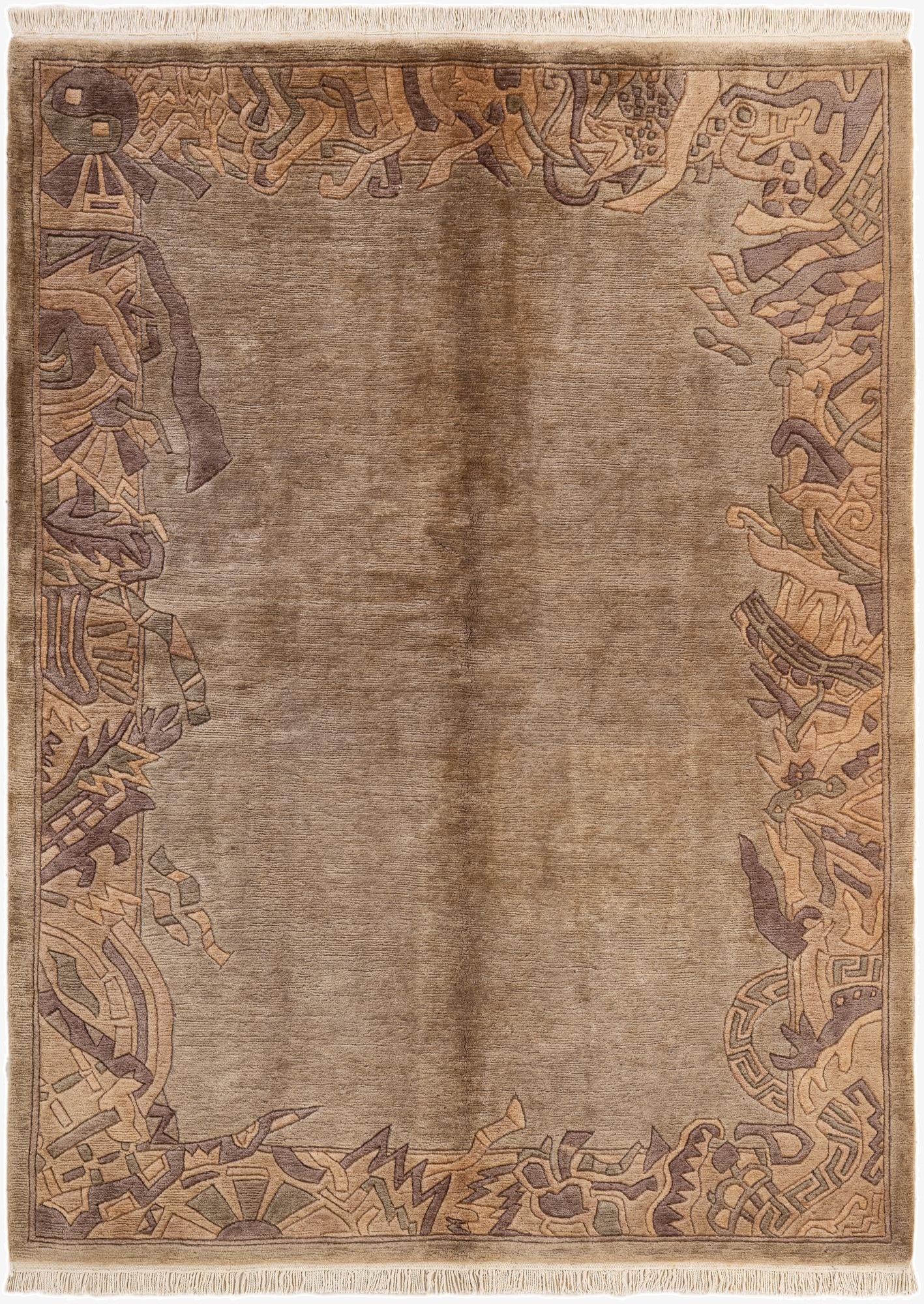 5' 5 x 7' 6  Hand Knotted Nepal Wool Rug