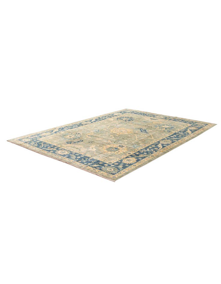 Detail image of  6' 10 x 9' 9  Hand Knotted Oushak Wool Rug