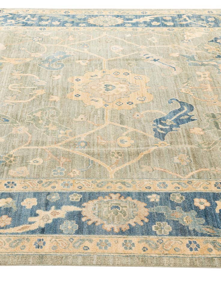 Detail image of  6' 10 x 9' 9  Hand Knotted Oushak Wool Rug