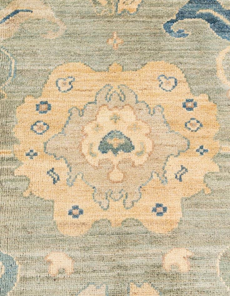 Detail image of  6' 10 x 9' 9  Hand Knotted Oushak Wool Rug