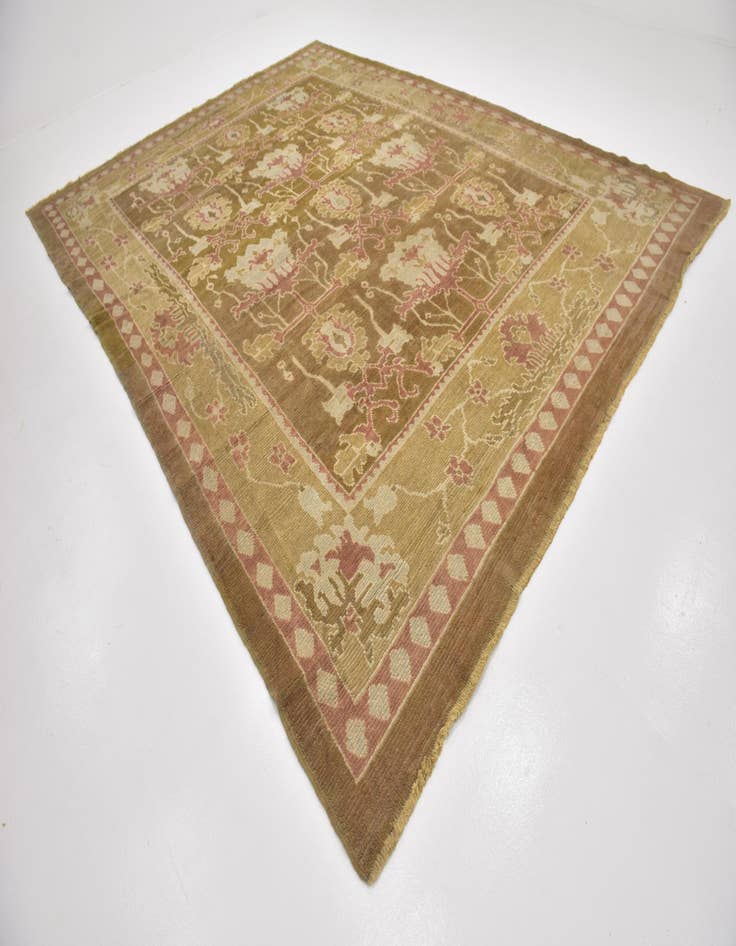 Detail image of  11' x 14' 3  Hand Knotted Oushak Wool Rug