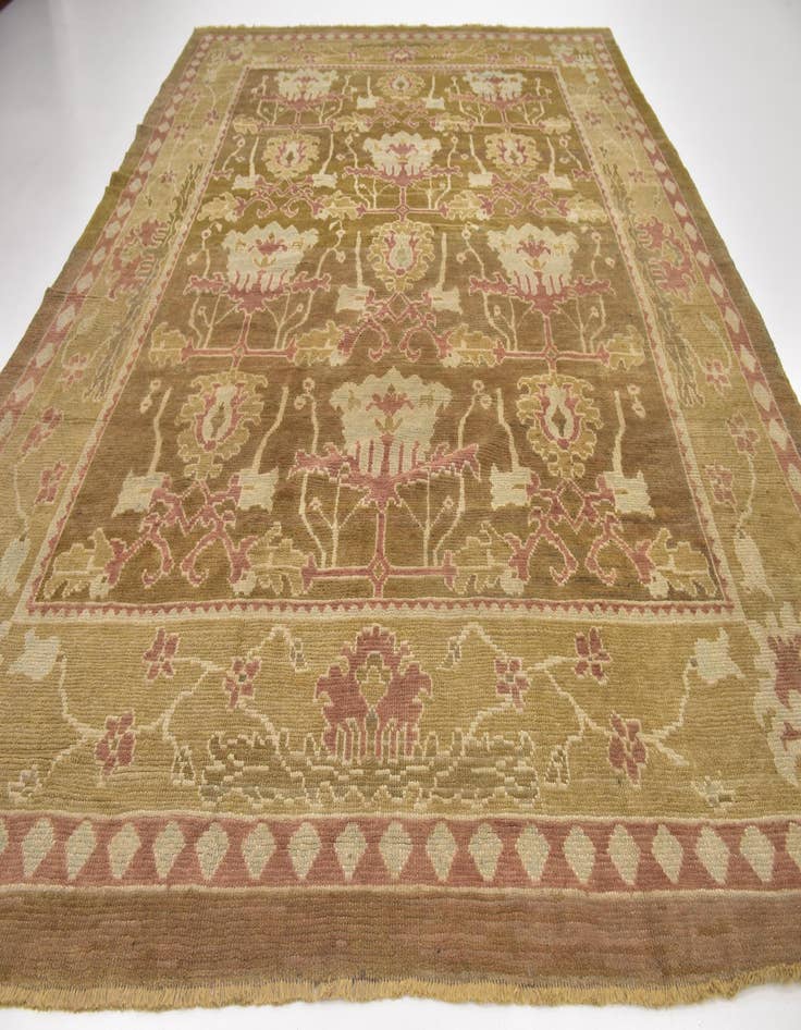 Detail image of  11' x 14' 3  Hand Knotted Oushak Wool Rug