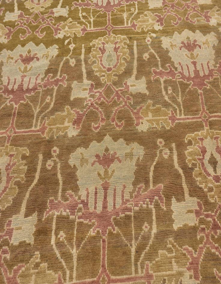 Detail image of  11' x 14' 3  Hand Knotted Oushak Wool Rug