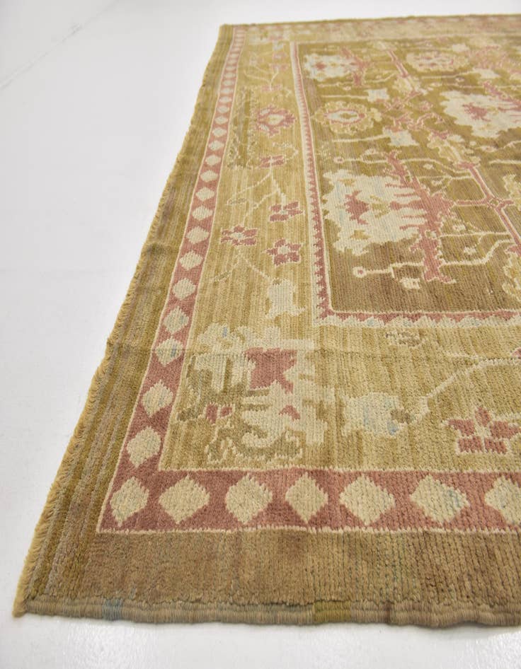 Detail image of  11' x 14' 3  Hand Knotted Oushak Wool Rug