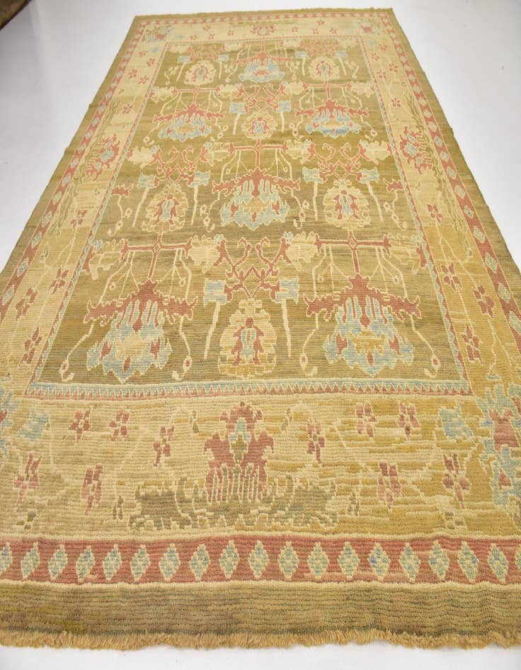 Detail image of  11' x 14' 5  Hand Knotted Oushak Wool Rug