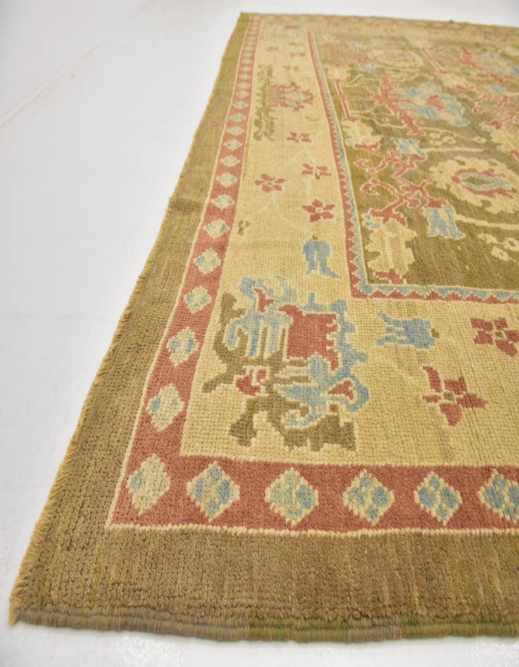 Detail image of  11' x 14' 5  Hand Knotted Oushak Wool Rug