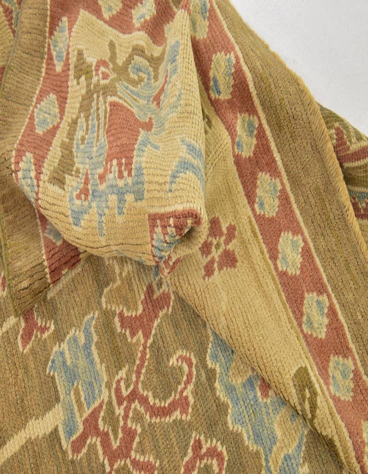 Detail image of  11' x 14' 5  Hand Knotted Oushak Wool Rug