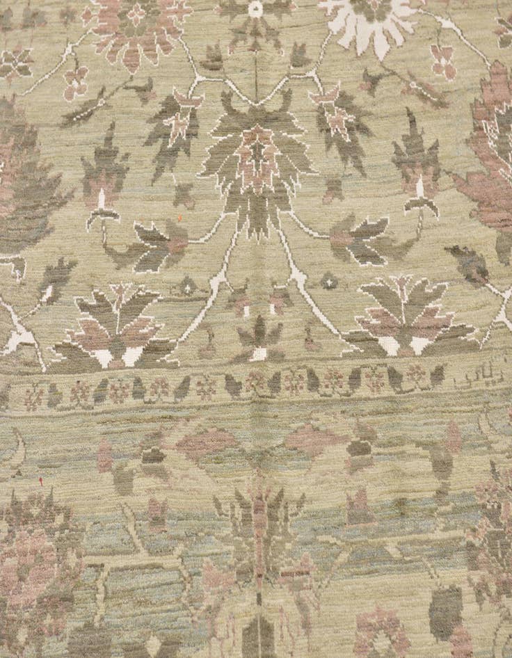 Detail image of  13' x 19' 4  Hand Knotted Oushak Rug