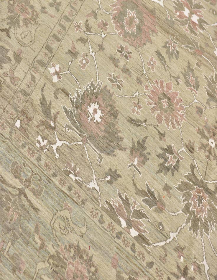 Detail image of  13' x 19' 4  Hand Knotted Oushak Rug