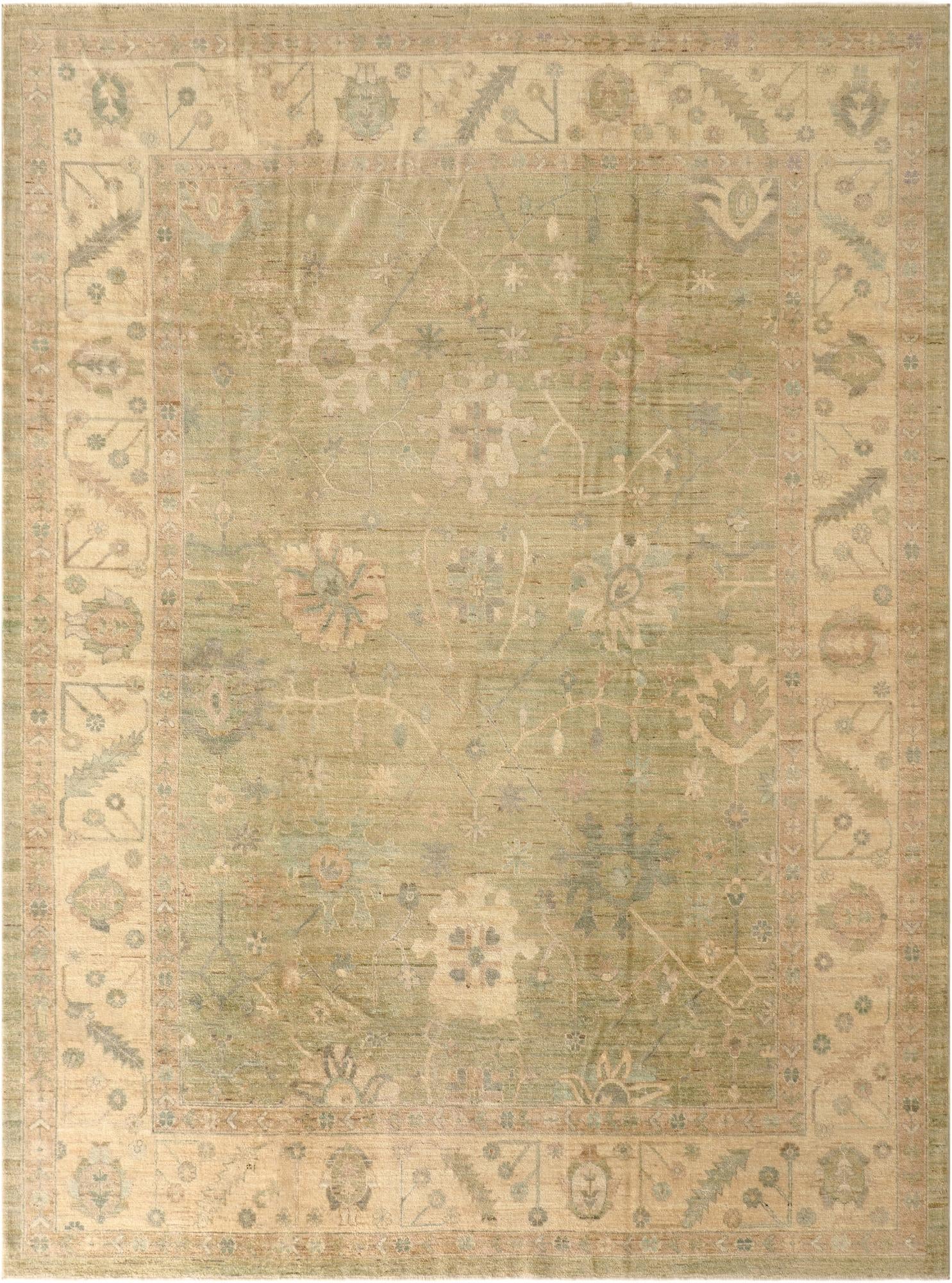 10' 3 x 13' 10 Hand Knotted Oushak Wool Rug