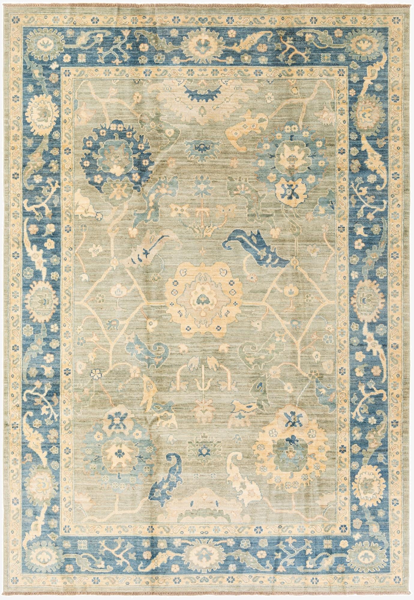  6' 10 x 9' 9  Hand Knotted Oushak Wool Rug