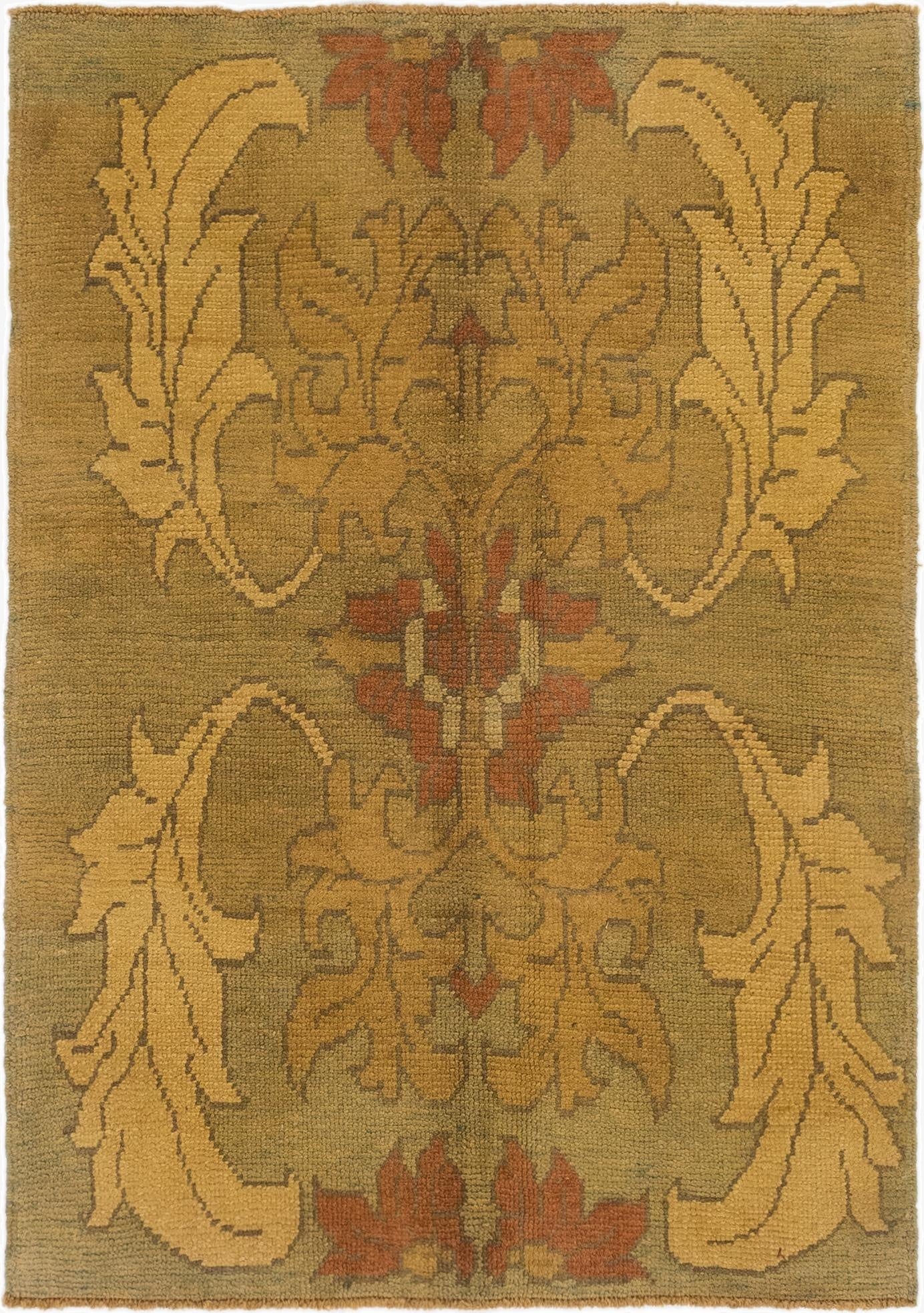  4' 2 x 5' 10  Hand Knotted Oushak Wool Rug