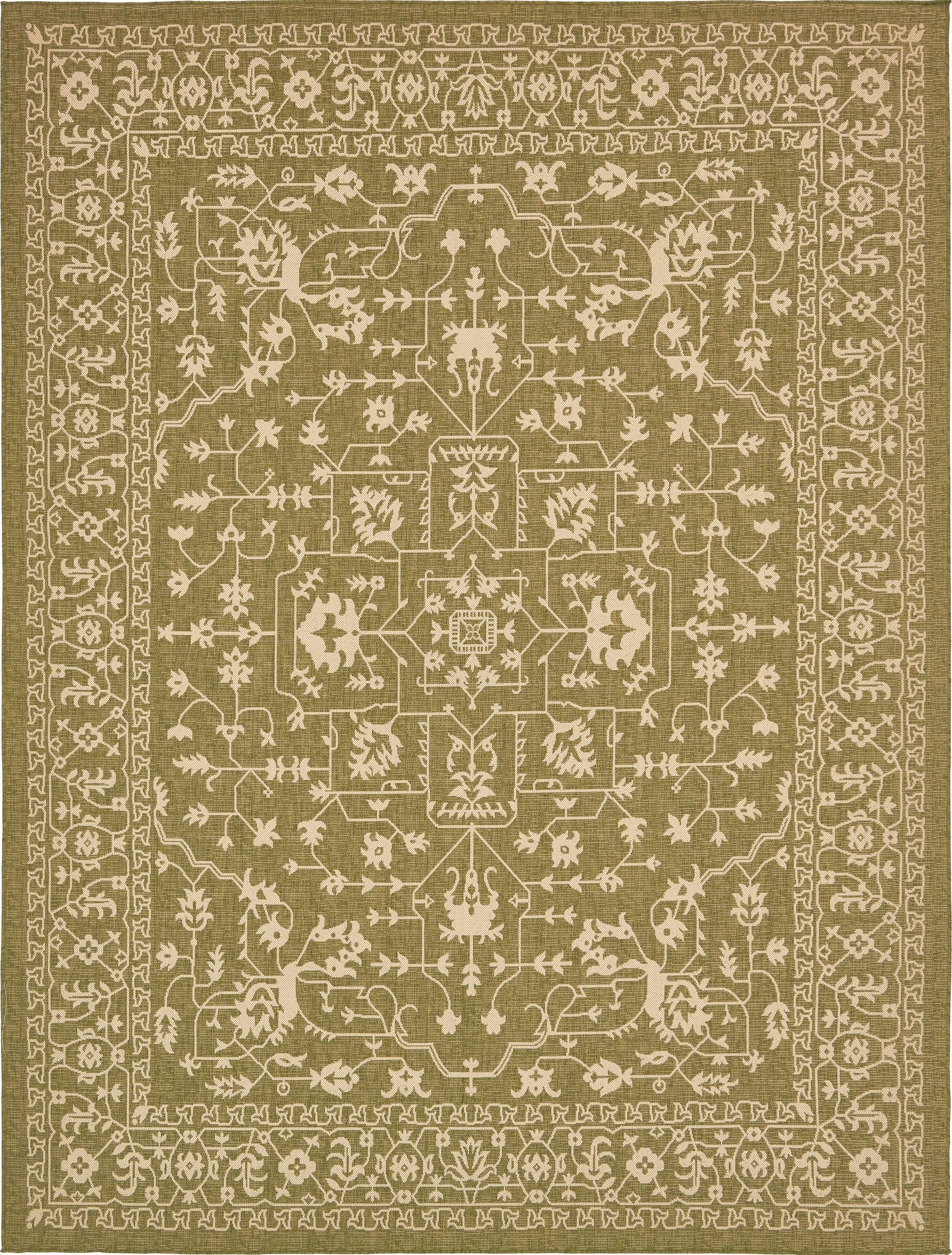  9' x 12'  Washable Botanical Indoor / Outdoor Rug
