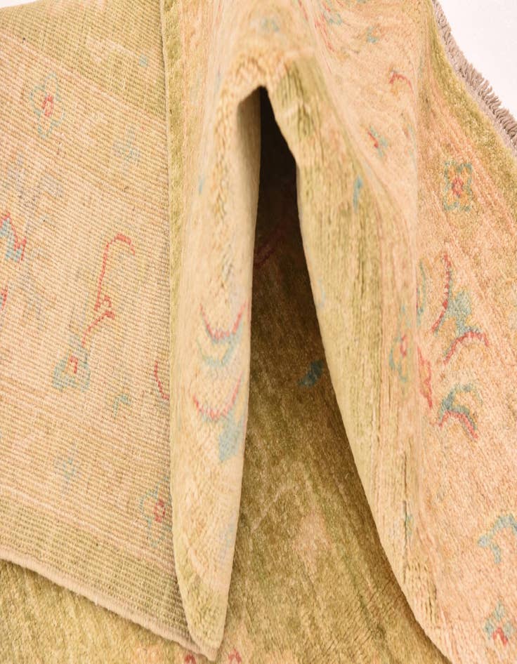 Detail image of  5' 9 x 8'  Hand Knotted Peshawar Ziegler Rug