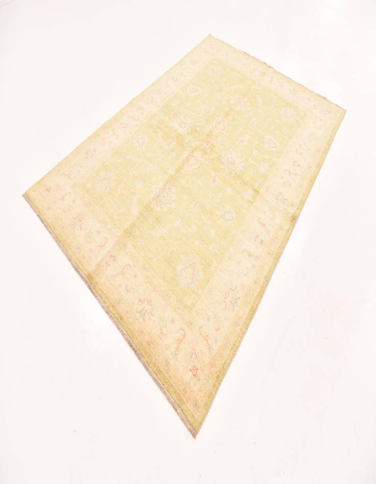 Detail image of  5' 9 x 8'  Hand Knotted Peshawar Ziegler Rug