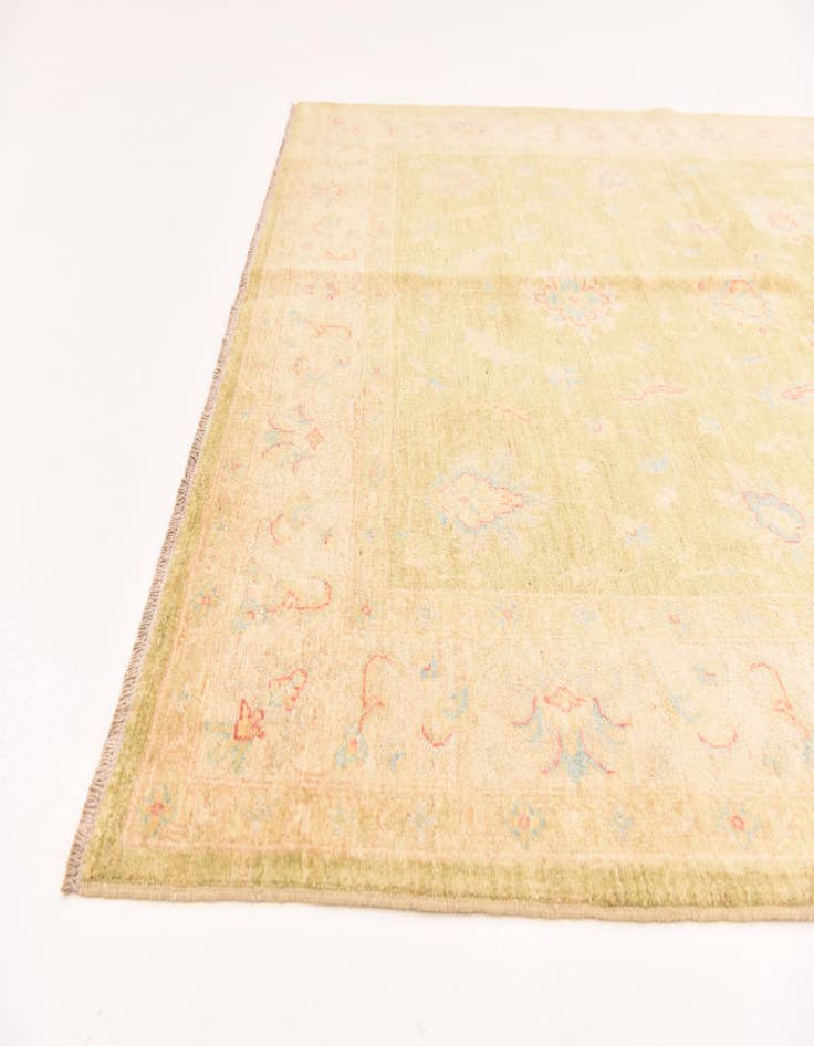 Detail image of  5' 9 x 8'  Hand Knotted Peshawar Ziegler Rug