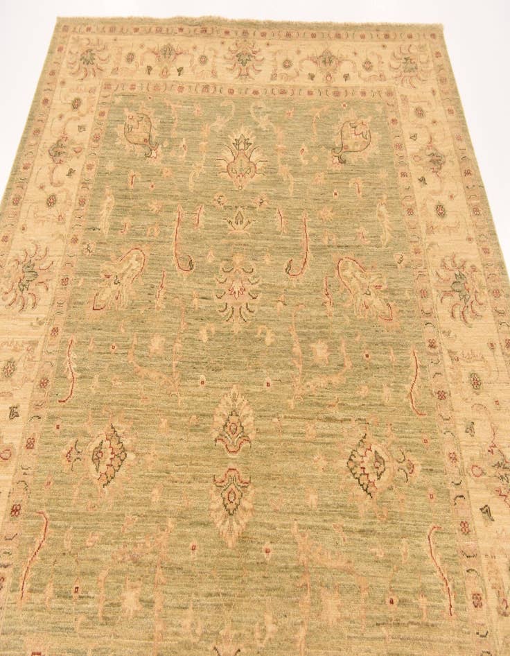 Detail image of  5' 7 x 7' 10  Hand Knotted Peshawar Ziegler Rug