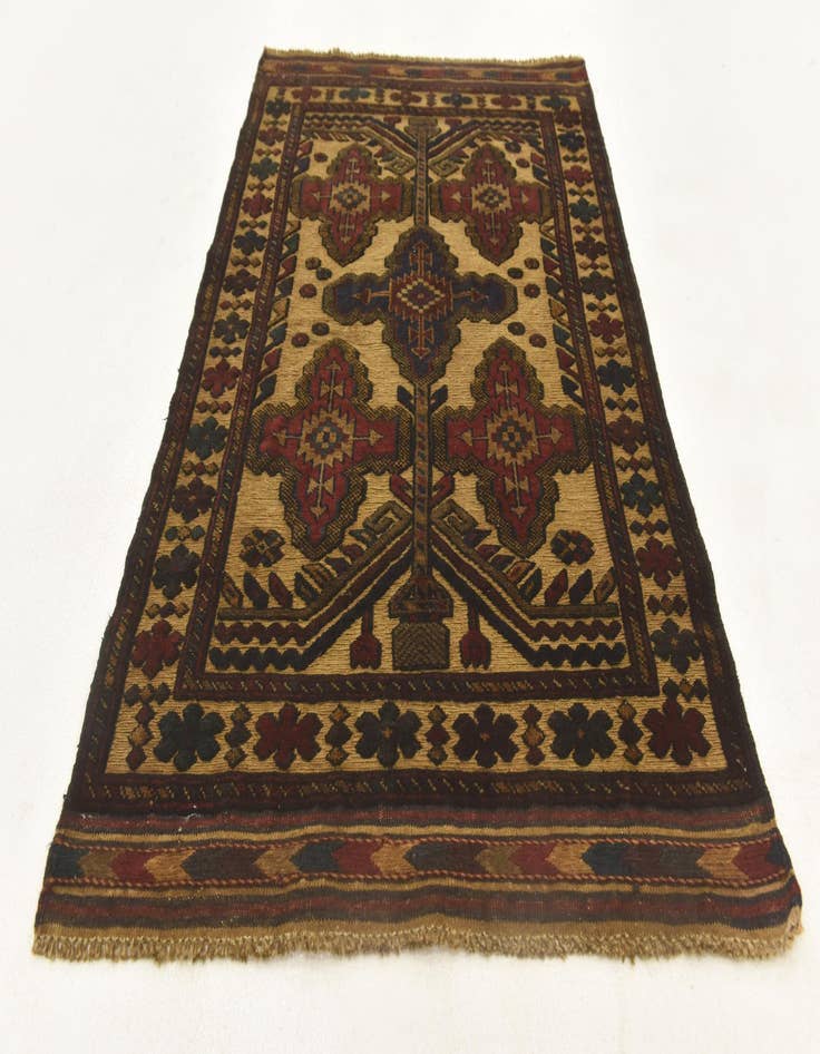 Detail image of  2' 8 x 4' 5  Hand Knotted Sumak Wool Rug