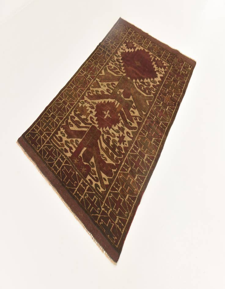 Detail image of  3' 10 x 6'  Hand Knotted Sumak Wool Rug