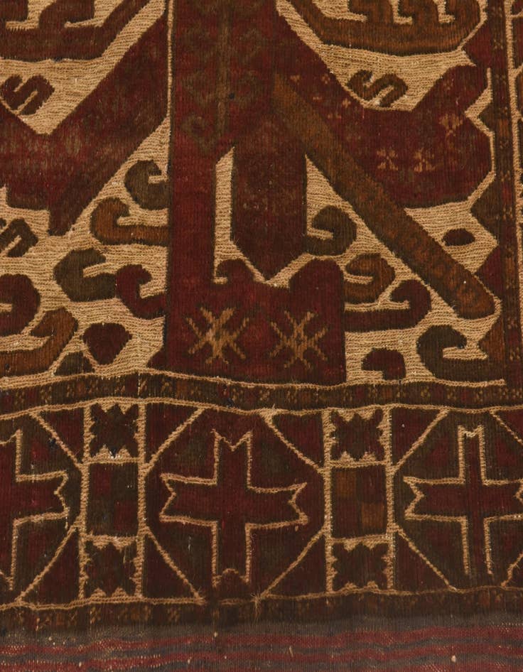 Detail image of  3' 10 x 6'  Hand Knotted Sumak Wool Rug