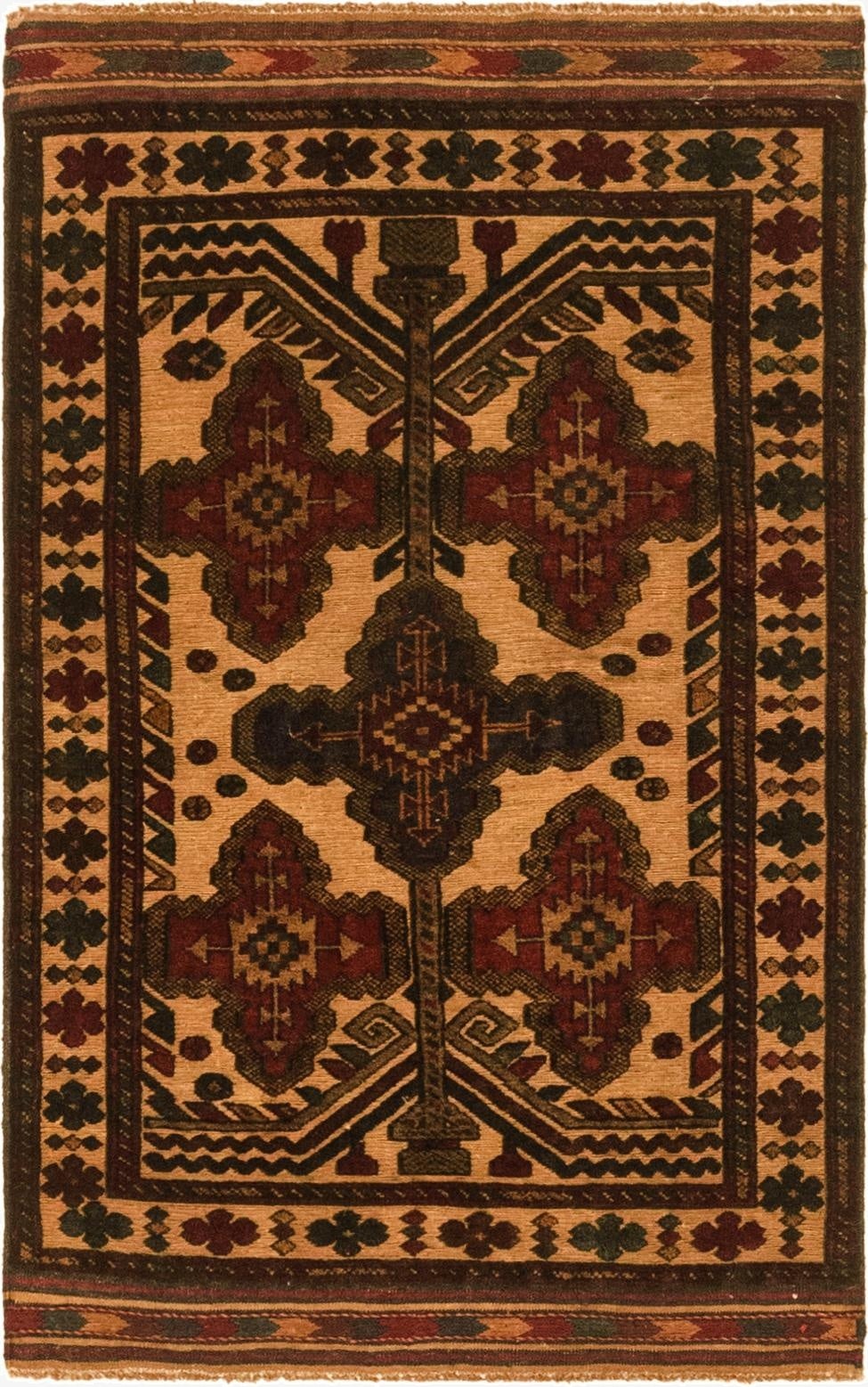  2' 8 x 4' 5  Hand Knotted Sumak Wool Rug