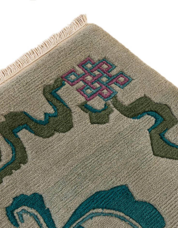 Detail image of  4' 2 x 6'  Hand Knotted Tibet Wool Rug