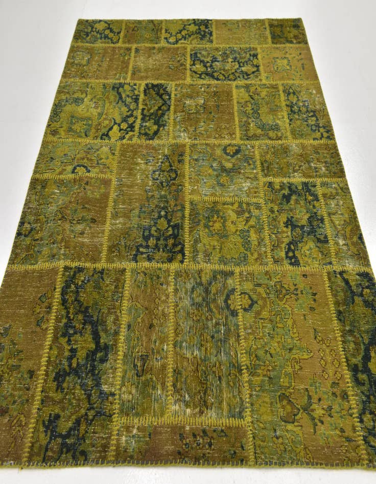 Detail image of  5' 8 x 7'  Hand Knotted Ultra Vintage Persian Wool Rug