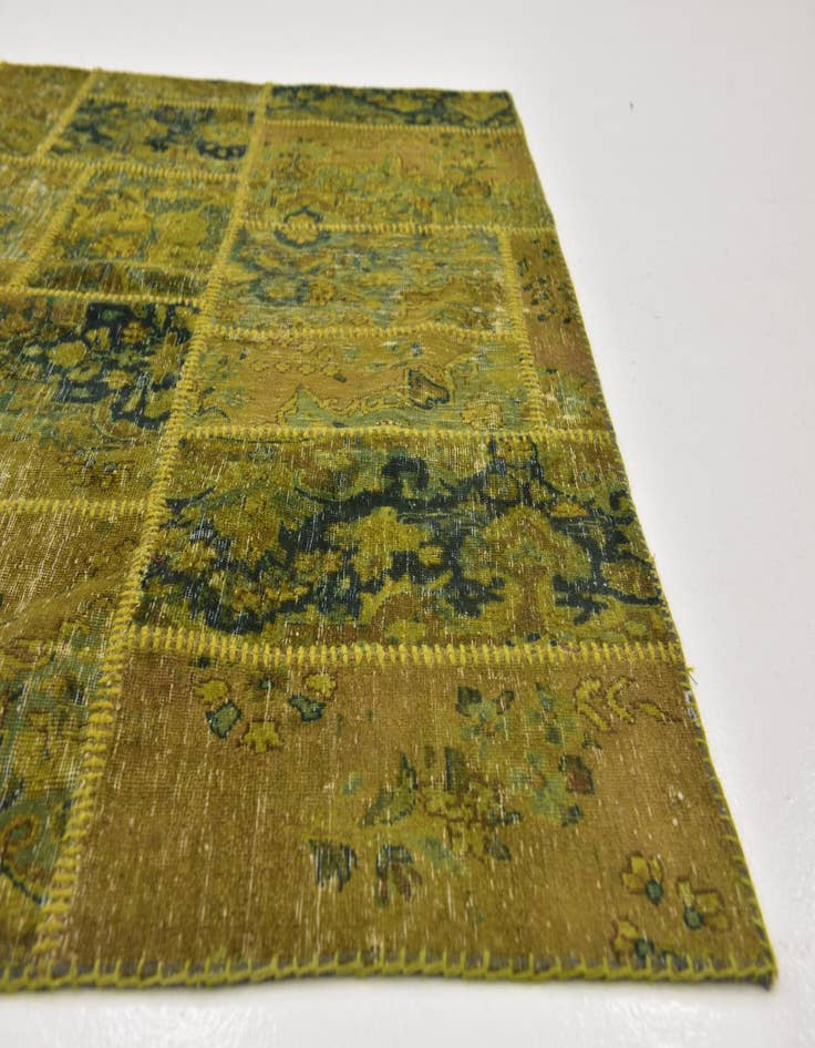 Detail image of  5' 8 x 7'  Hand Knotted Ultra Vintage Persian Wool Rug