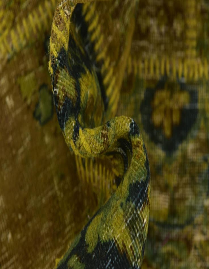 Detail image of  5' 8 x 7'  Hand Knotted Ultra Vintage Persian Wool Rug