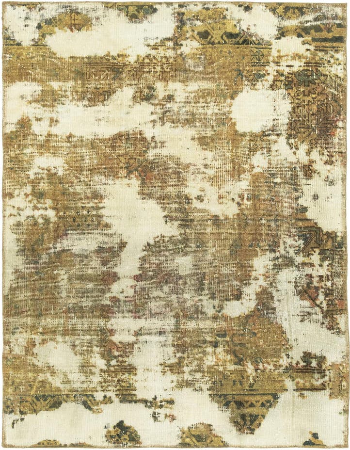  4' 3 x 6' 10  Hand Knotted Ultra Vintage Persian W...