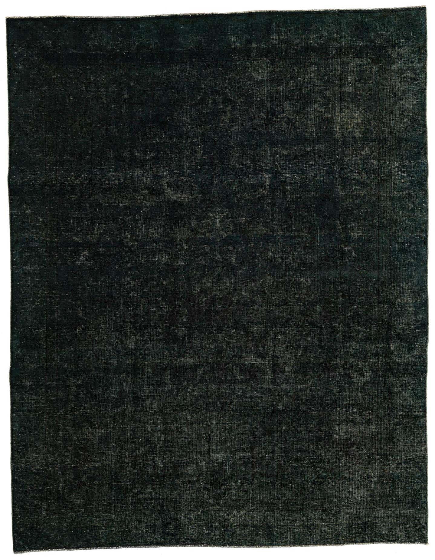 A 7x10 rectangular Ultra Vintage rug in deep green, featuring a subtle distressed Persian pattern, perfect for a living room.