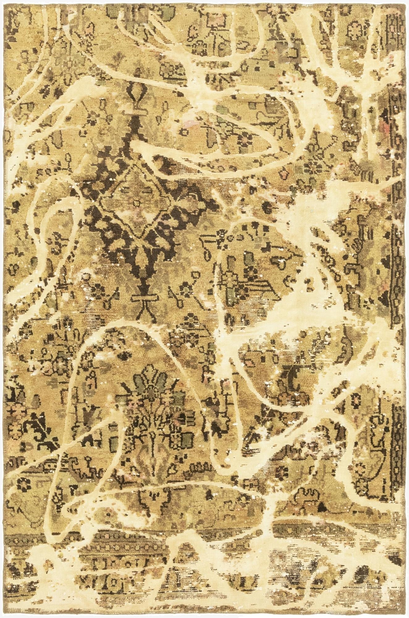  5' 3 x 6' 8  Hand Knotted Ultra Vintage Persian Wool Rug