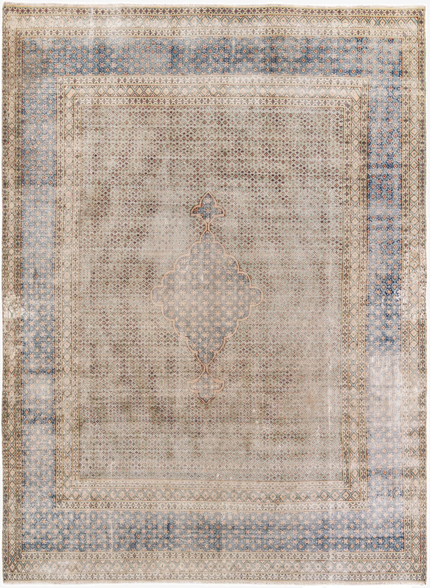  7' 8 x 10' 4  Hand Knotted Ultra Vintage Persian Wool Rug